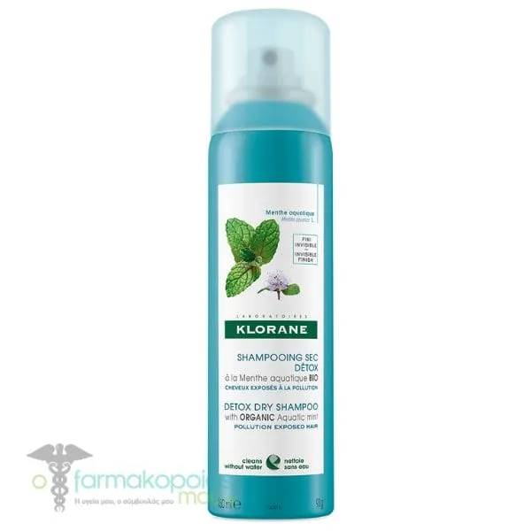 Klorane Detox Dry Shampoo with Organic Aquatic Mint, 150ml