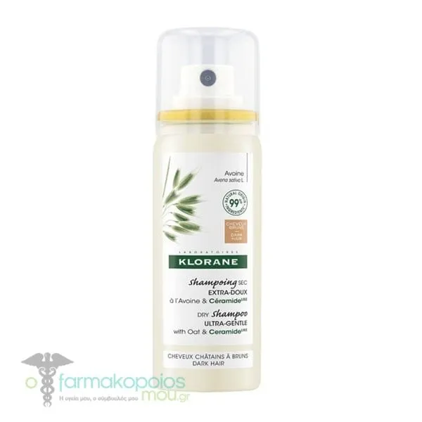 Klorane Dry Shampoo Ultra Gentle Oat & Ceramide for Dark Hair, 50ml