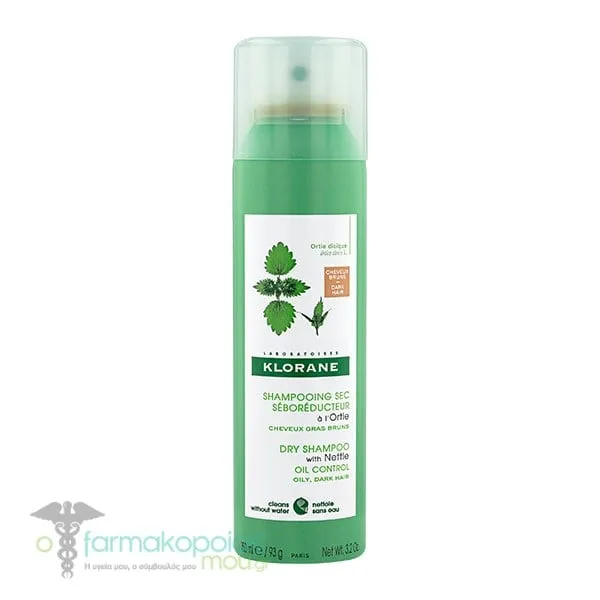 Klorane Dry Shampoo with Nettle Oil Control for Brown/Dark Hair, 150ml