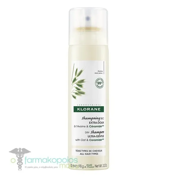Klorane Dry Shampoo with Oat Milk Ultra-Gentle for All Hair Types, 150ml