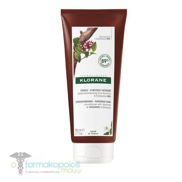 Klorane Strengthening - Thining Hair Loss Conditioner with Quinine & Organic Edelweiss, 200ml