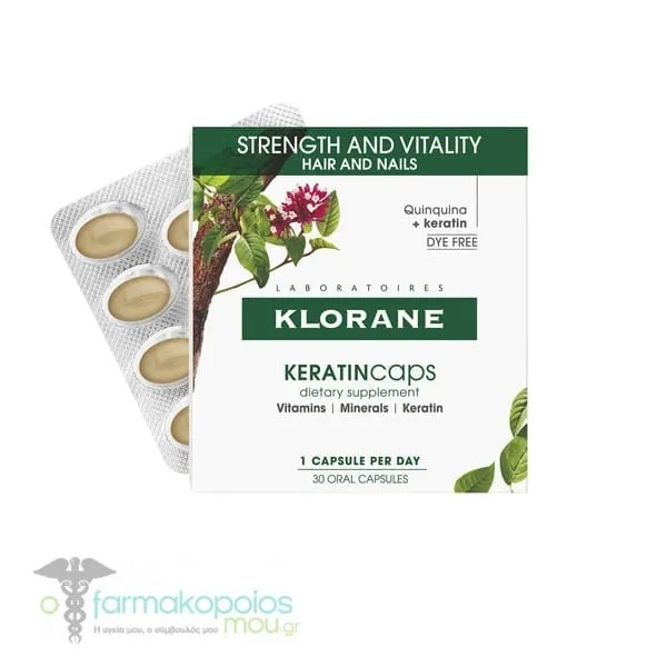 Klorane Keratin Caps for Hair & Nails, 30caps