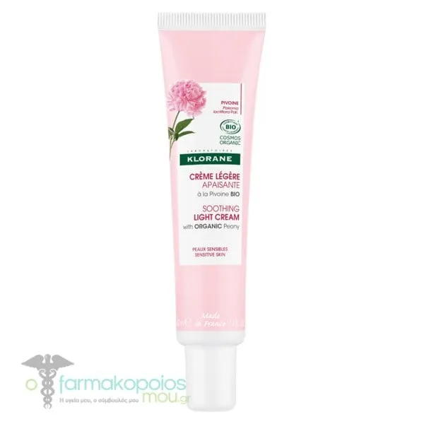 Klorane Organic Peony Soothing Light Cream, 40ml