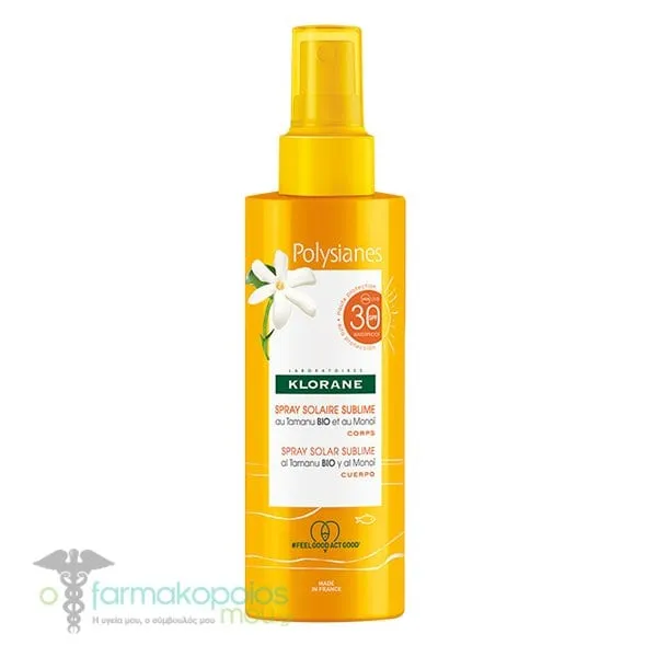 Klorane Polysianes Sunscreen Body Spray Spf30, 200ml