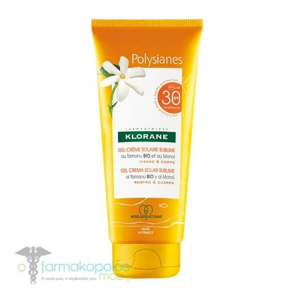 Klorane Polysianes Sunscreen Gel Cream Spf30, 200ml