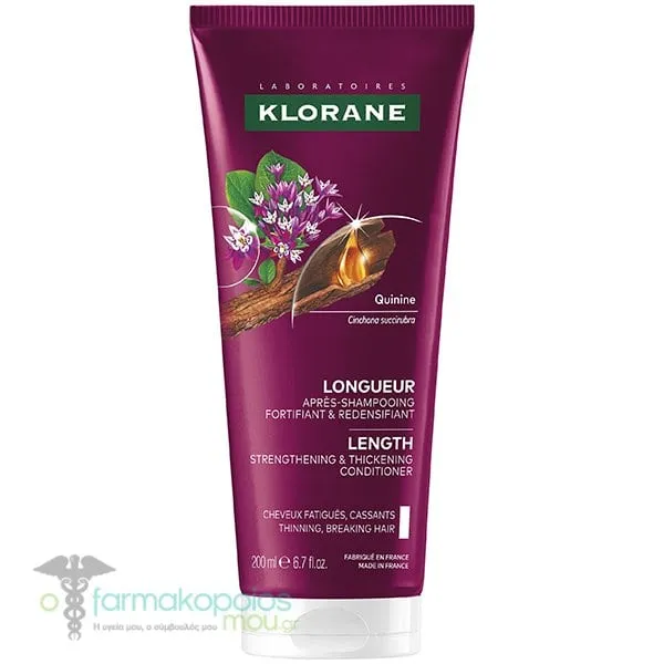Klorane Quinine Length Μαλακτική Kρέμα Eπιτάχυνσης της Aνάπτυξης των Μαλλιών με Κινίνη, 200 ml