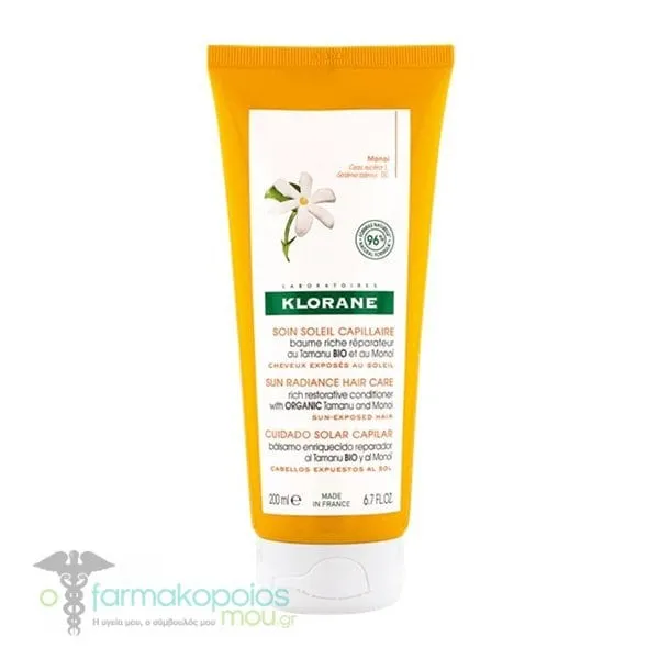 Klorane Sun Radiance Hair Care Conditioner with Organic Tamanu & Monoi, 200ml