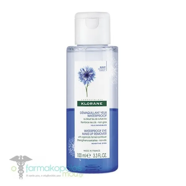Klorane Waterproof Eye Make-Up Remover with Cornflower, 100ml