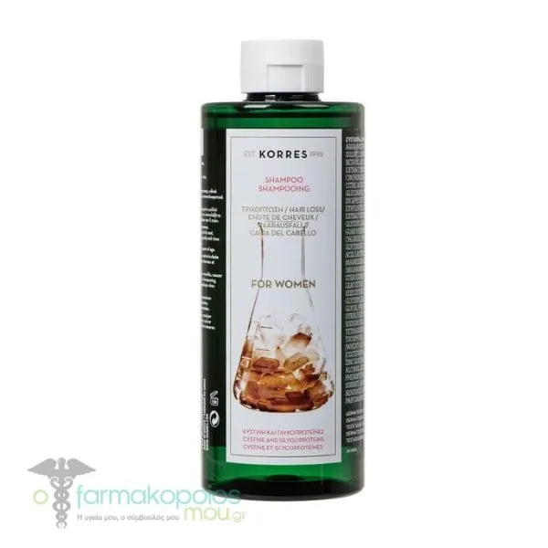 Korres Shampoo for Women against Hair Loss with Cystine & Glycoproteins, 400ml