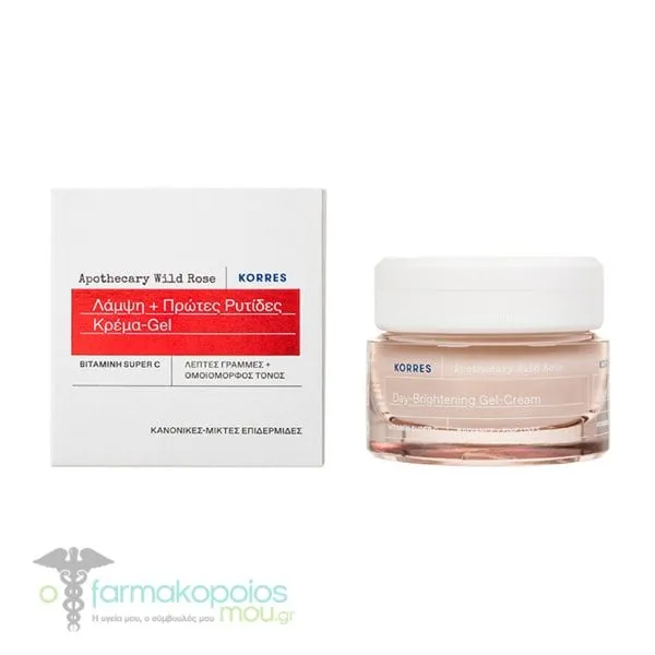 Korres Apothecary Wild Rose Day-Brightening Gel-Cream, 40ml