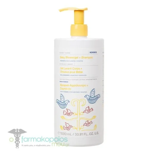 Korres Baby Showergel & Shampoo Coconut & Almond, 1lt