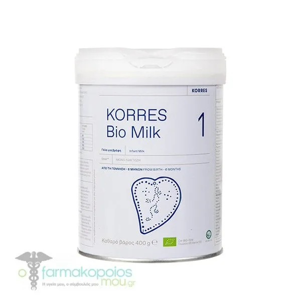 Korres Bio Milk 1 Organic Cow Milk for Infants (0-6 months), 400gr