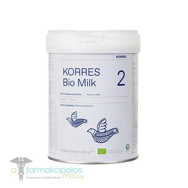 Korres Bio Milk 2 Organic Cow Milk for Infants (6-12 months), 400gr