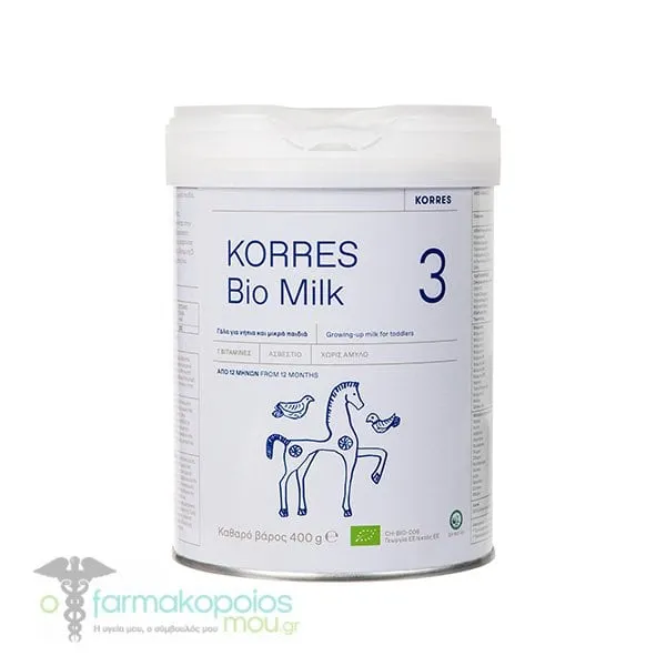 Korres Bio Milk 3 Organic Cow Milk for Toddlers (over 12 months), 400gr