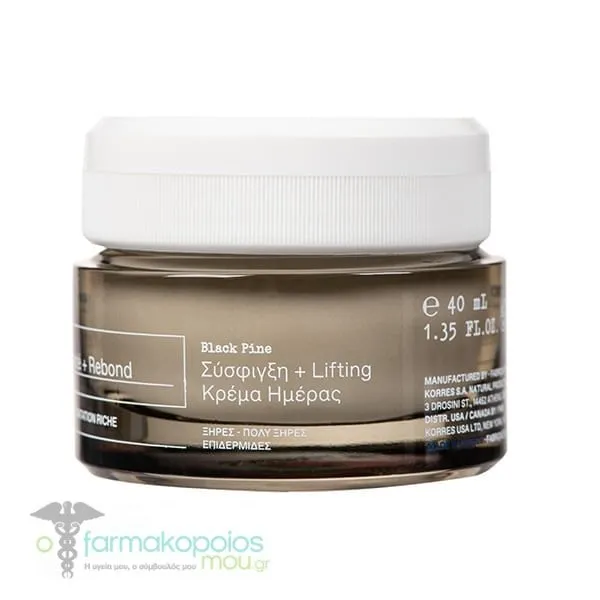 Korres Black Pine 4D Bounce Firming + Lifting Moisturizer Day Cream Dry/Very Dry Skin, 40ml