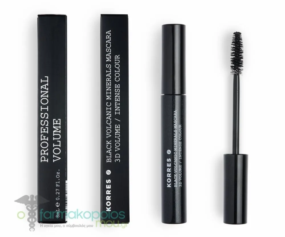 Korres Black Volcanic Minerals Mascara 3D Volume 01 Black, 8ml
