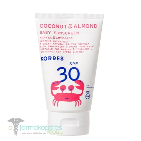 Korres Coconut & Almond Baby Sunscreen SPF30, 100ml