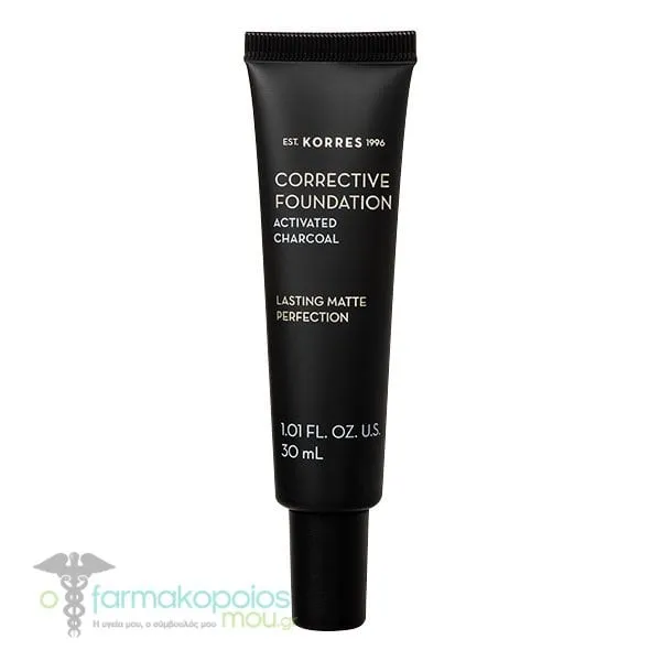 Korres Corrective Foundation SPF15 / Acf1 με Ενεργό Άνθρακα - Διορθωτικο Make Up Για Μετριες Ατελειες 30ml
