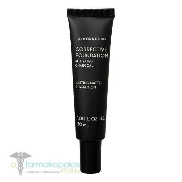 Korres Corrective Foundation Activated Charcoal SPF15 Acf4, 30ml
