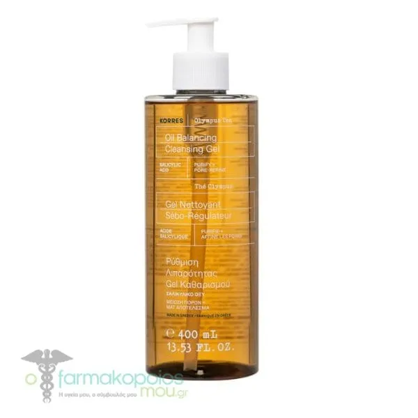 Korres Cleansing Gel with Olympus Tea for Regulating Oiliness, 400ml