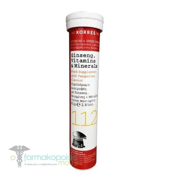 Korres Ginseng, Vitamins & Minerals, 18eff.tabs
