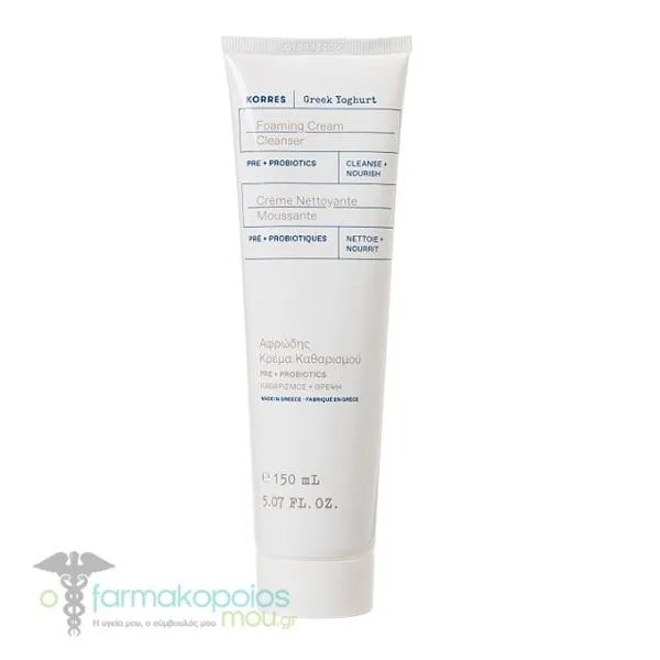 Korres Greek Yoghurt Foaming Cream Cleanser, 150ml