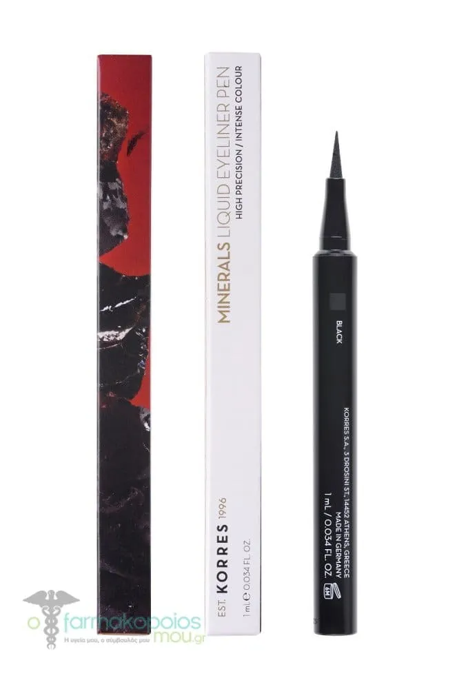 Korres Minerals Liquid Eyeliner Pen 01 Black, 1ml