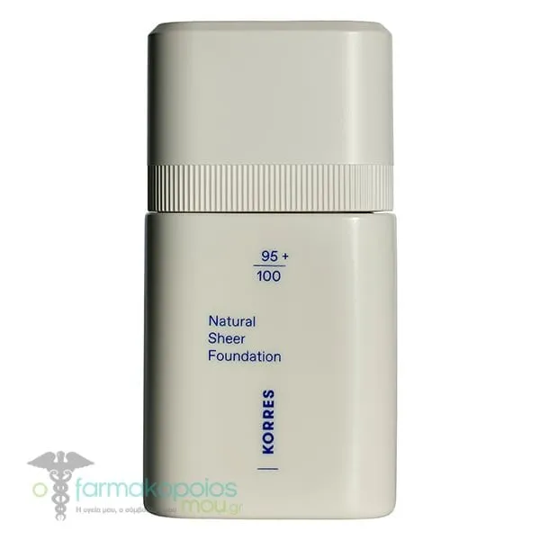 Korres Natural Sheer Foundation για Φυσική Κάλυψη, 30ml - LIGHT