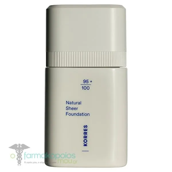 Korres Natural Sheer Foundation για Φυσική Κάλυψη, 30ml - Tan