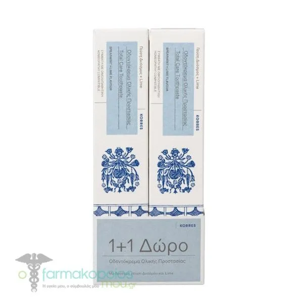 Korres Promo (1+1) Total Care Toothpaste Spearmint & Lime, 2 x 75ml