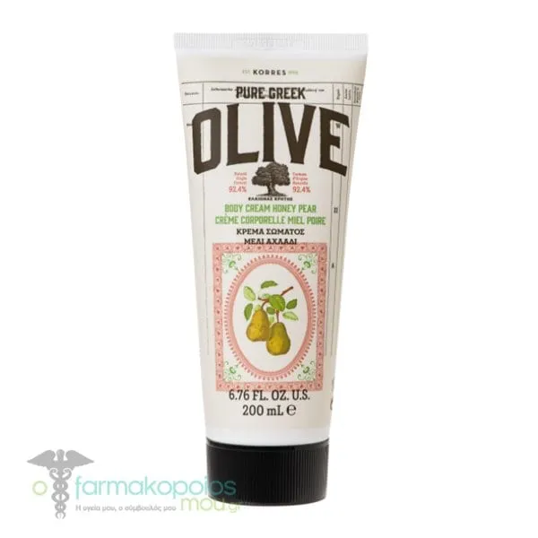 Korres Pure Greek Olive Body Cream Honey Pear, 200ml