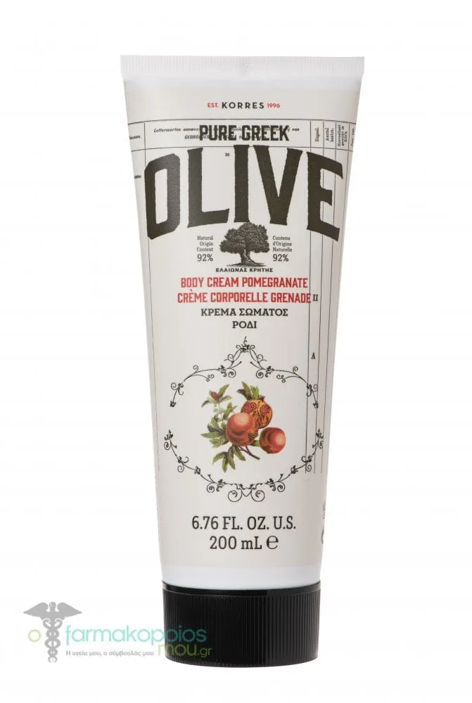 Korres Pure Greek Olive Pomegranate Body Cream, 200ml