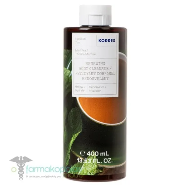 Korres Renewing Body Cleanser Mint Tea, 400ml