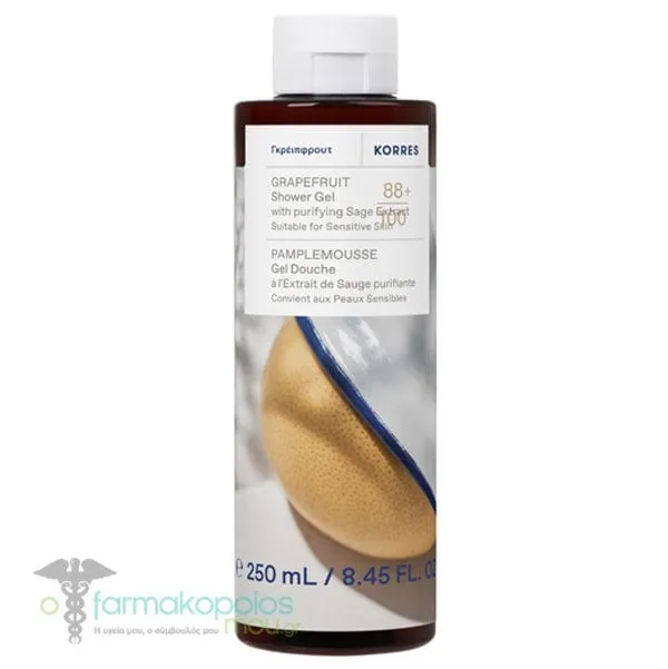 Korres Renewing Body Cleanser Aναζωογονητικό Αφρόλουτρο με Άρωμα Grapefruit, 250ml
