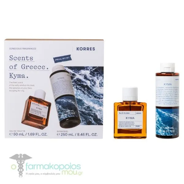 Korres Scents of Greece Gift Set with Kyma Eau de Toilette, 50ml & Shower Gel, 250ml, 1set