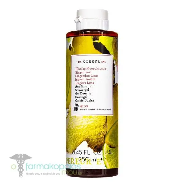 Korres Showergel Ginger Lime, 250ml