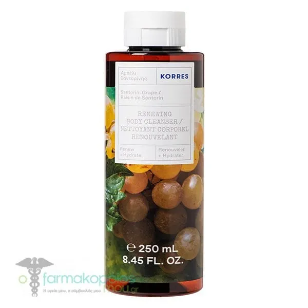 Korres Renewing Body Cleanser Santorini Grape, 250ml