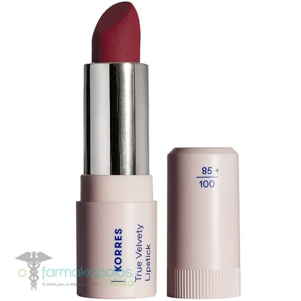 Korres True Velvety Lipstick Semi-Matte Κραγιόν, 3g - 55 Vivid Red