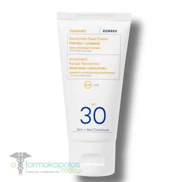 Korres Yoghurt Sunscreen Face Cream SPF 30, 50ml