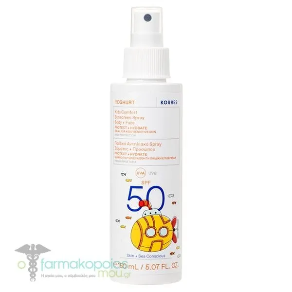 Korres Yoghurt Kids Sunscreen Spray for Body & Face SPF50, 150ml