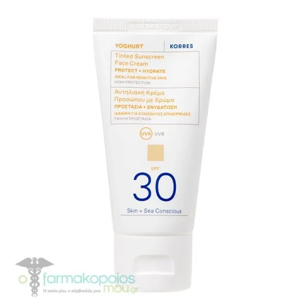 Korres Yoghurt Tinted Sunscreen Face Cream SPF30, 50ml