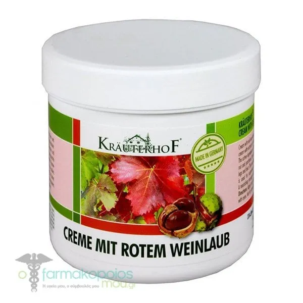 Krauterhof Cream with Horse Chestnut & Red Grape Leaves for Tired & Heavy Feet, 250ml