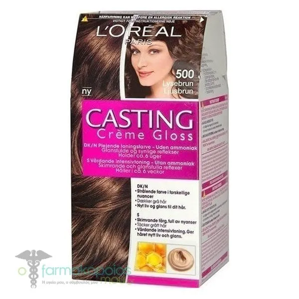 L'Oreal Casting Creme Gloss Hair Colorant 500 Medium Brown, 48ml