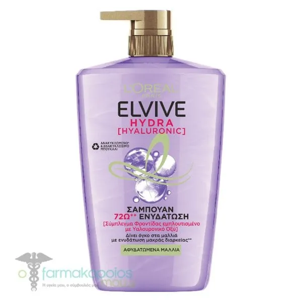 L'Oreal Paris Elvive Hydra Hyaluronic Shampoo, 1000ml