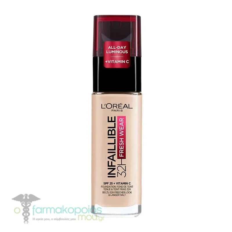 L'Oreal Paris Infallible 24H Fresh Wear Foundation, 30ml - 15 Porcelain