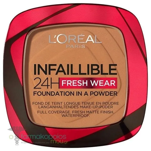 L'Oreal Paris Infallible 24H Fresh Wear Foundation in a Powder, 9gr - 330 Hazelnut