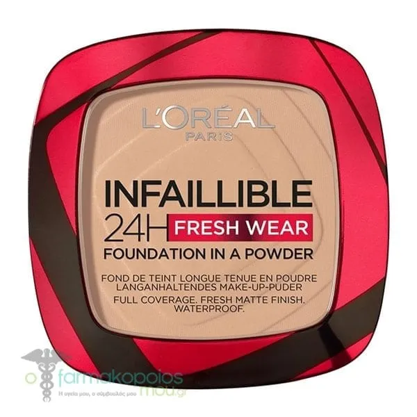 L'Oreal Paris Infallible 24H Fresh Wear Foundation in a Powder, 9gr - 130 True Beige