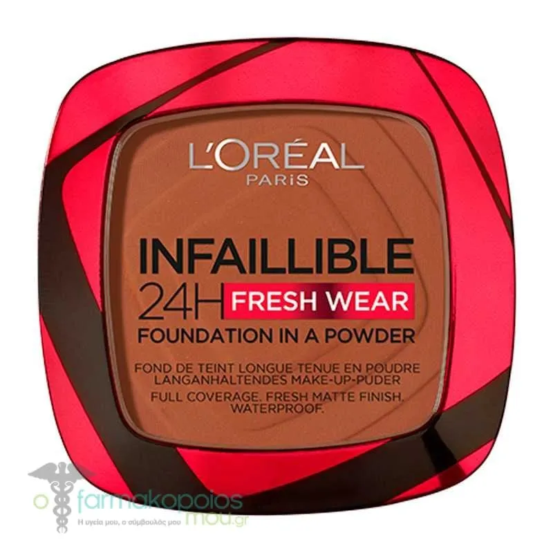 L'Oreal Paris Infallible 24H Fresh Wear Foundation in a Powder, 9gr - 375 Deep Amber