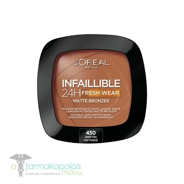 L'Oreal Paris Infallible 24h Fresh Wear Matte Bronzer, 9g - 450 Deep Tam