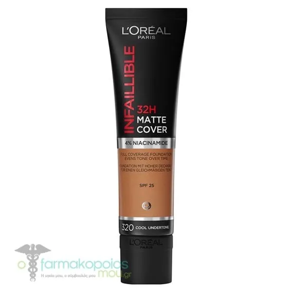 L'Oreal Paris Infallible 24h Matte Cover Foundation, 30ml - 320 Toffee